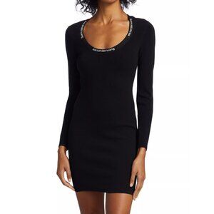 Alexander Wang Logo Band Bodycon Dress NWT Size M Black